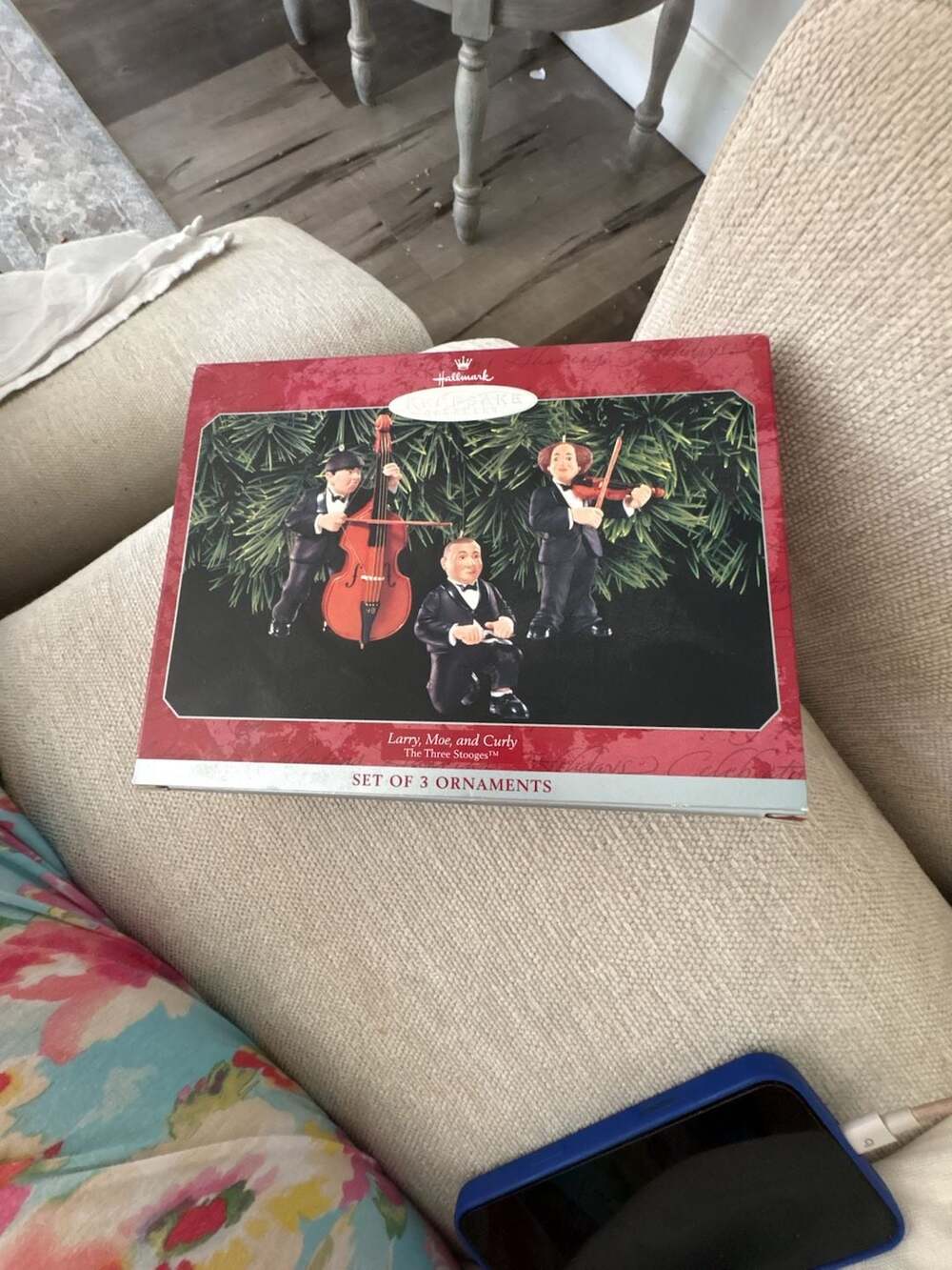 1998 Hallmark Keepsake Ornament Set of 3 The Three Stooges Larry Moe and Curly